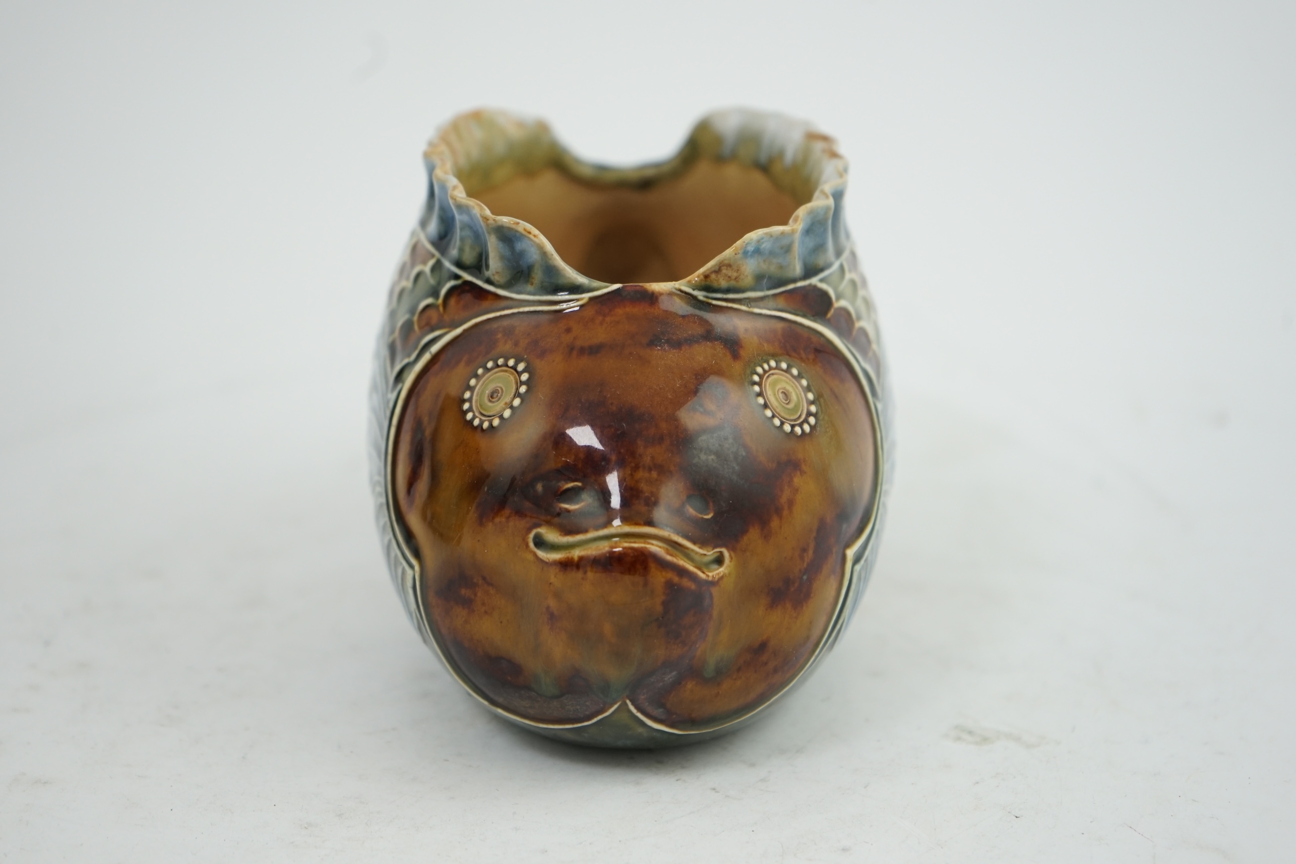 A Doulton Lambeth stoneware bowl, decorated by Mark V. Marshall, modelled as a fish